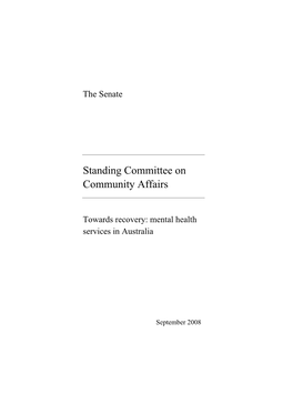 Report: Inquiry Into Mental Health Services in Australia