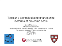 Tools and Technologies to Characterize Isoforms at Proteome-Scale
