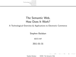 Semantic Web (An Electronic Commerce Perspective)