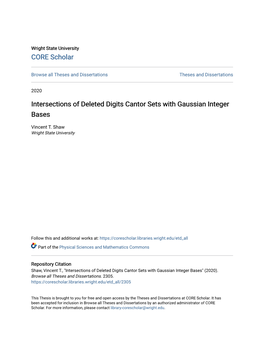 Intersections of Deleted Digits Cantor Sets with Gaussian Integer Bases