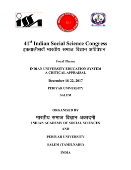 Hkkjrh; Lekt Fokku Vdkneh INDIAN ACADEMY of SOCIAL SCIENCES