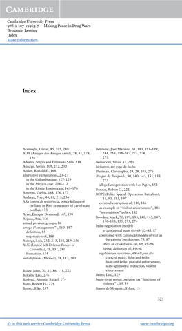 Making Peace in Drug Wars Benjamin Lessing Index More Information