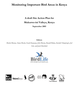 Monitoring Important Bird Areas in Kenya a Draft
