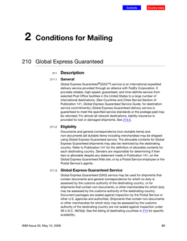 2 Conditions for Mailing