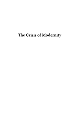 The Crisis of Modernity