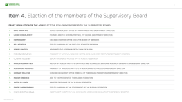 Election of Members of the Supervisory Board