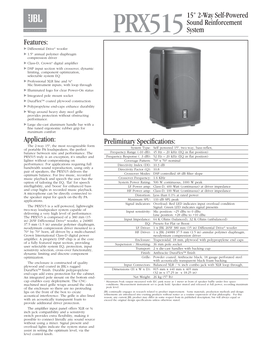 PRX515 Spec Sheet