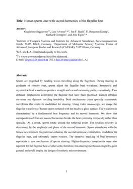 Title: Human Sperm Steer with Second Harmonics of the Flagellar Beat
