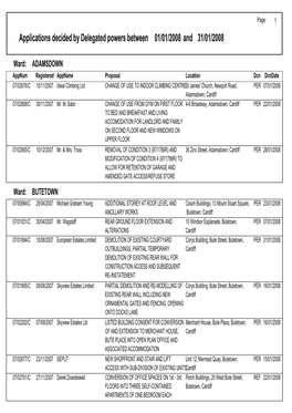 Applications Decided by Delegated Powers Between 01/01/2008 31/01