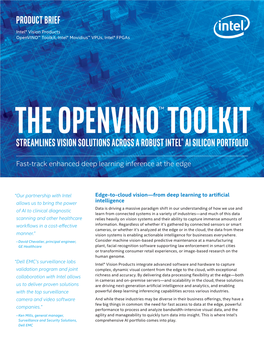 The Openvino™ Toolkit Streamlines Vision Solutions Across a Robust Intel® AI Silicon Portfolio