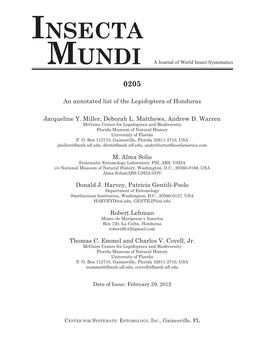 Insecta Mundi a Journal of World Insect Systematics 0205