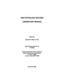 Fish Pathology Section Laboratory Manual