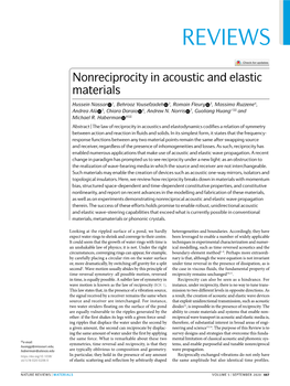 Nonreciprocity in Acoustic and Elastic Materials