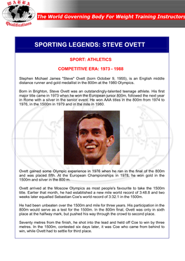 Sporting Legends: Steve Ovett