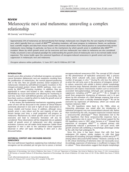 Melanocytic Nevi and Melanoma: Unraveling a Complex Relationship