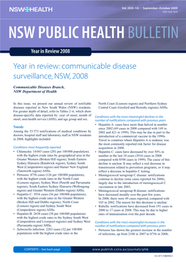 Nsw Public Health Bulletin