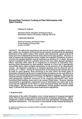 Beyond Plate Tectonics: Looking at Plate Deformation with Space Geodesy