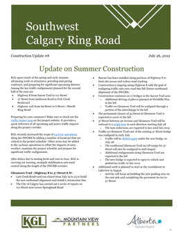 Update on Summer Construction