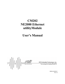 CM202 NE2000 Ethernet Utilitymodule User's Manual