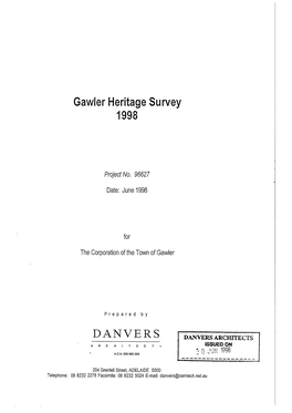 Gawler Heritage Survey 1998 DANVERS