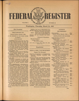 FEDERAL REGISTER \ 1 9 3 4 VOLUME 8 NUMBER 59 * Ünltto ^ Washington, Thursday, March 25, 1943