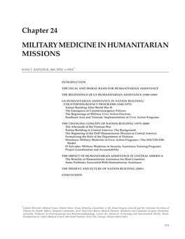 Military Medical Ethics, Volume 2, Chapter 24, Military Medicine In