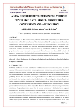 A New Discrete Distribution for Vehicle Bunch Size Data: Model, Properties, Comparison and Application