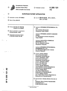 Process for Removing Nitrogen Oxides from Exhaust Gases and Catalyst