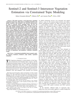 Sentinel-2 and Sentinel-3 Intersensor Vegetation Estimation Via Constrained Topic Modeling