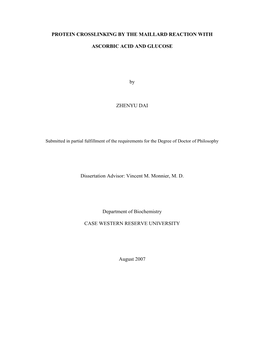 Protein Crosslinking by the Maillard Reaction With