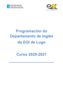 Programación Do Departamento De Inglés Da EOI De Lugo