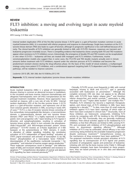 FLT3 Inhibition: a Moving and Evolving Target in Acute Myeloid Leukaemia