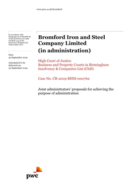 Bromford Iron and Steel Company Limited (In Administration)