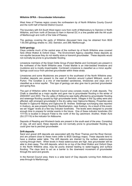 Groundwater Information West Area of Thames Region