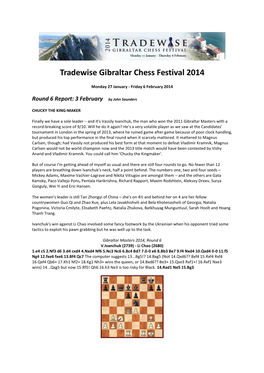 Tradewise Gibraltar Chess Festival 2014