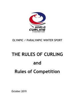 World Curling Federation (WCF) Competitions & Rules Commission on an Annual Basis