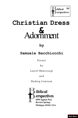 Christian Dress & Adornment