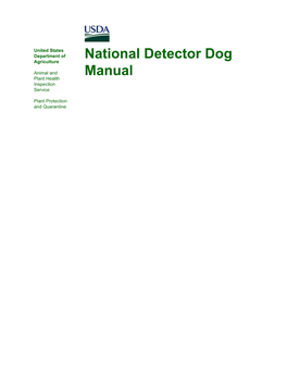 National Detector Dog Manual