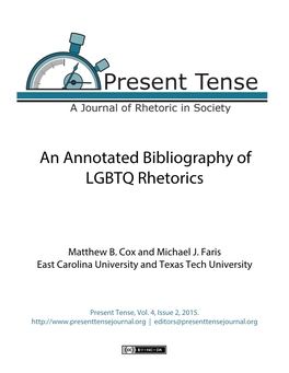 An Annotated Bibliography of LGBTQ Rhetorics