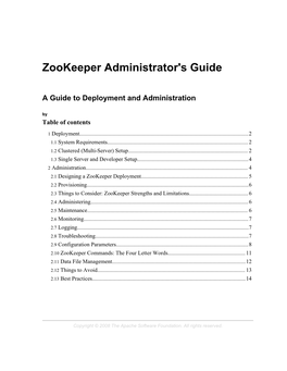 Zookeeper Administrator's Guide