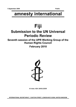 Fiji: Submission to the UN Universal Periodic Review