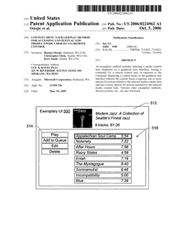 (12) Patent Application Publication (10) Pub. No.: US 2006/0224962 A1 Ostojic Et Al