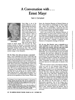 A Conversation with Ernst Mayr