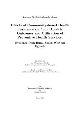 Effects of Community-Based Health Insurance on Child