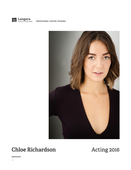 Acting 2016 Chloe Richardson