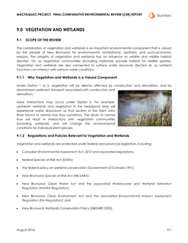 9.0 Vegetation and Wetlands