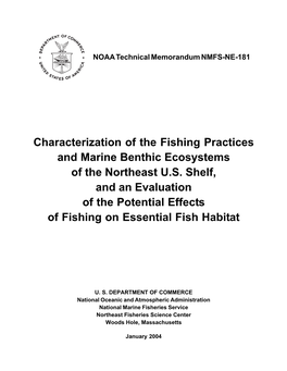 Characterization of the Fishing Practices and Marine Benthic Ecosystems of the Northeast U.S