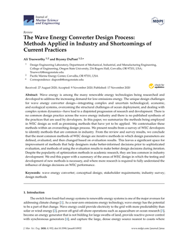 The Wave Energy Converter Design Process: Methods Applied in Industry and Shortcomings of Current Practices