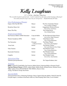 Broadway Resume