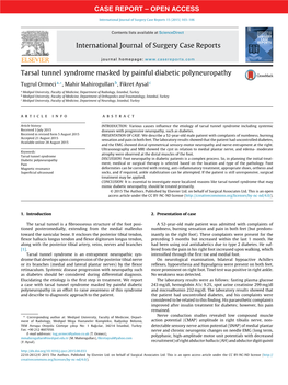 Tarsal Tunnel Syndrome Masked by Painful Diabetic Polyneuropathy